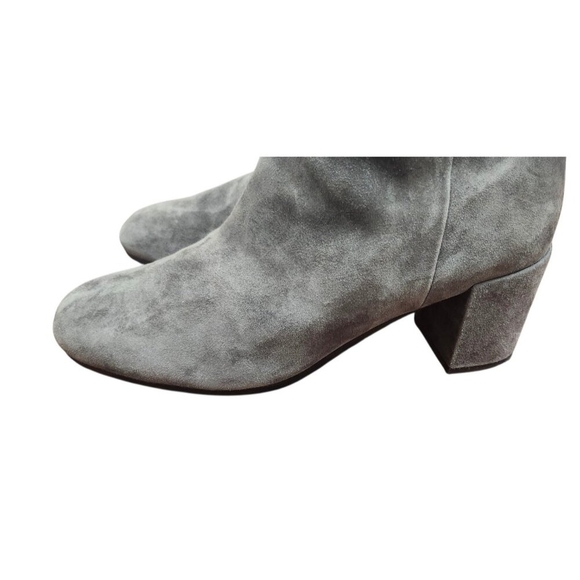 Vince Gray Suede Ankle Boots Women’s Size 9M EUR 39 Block Heel Zip Booties - Picture 6 of 14